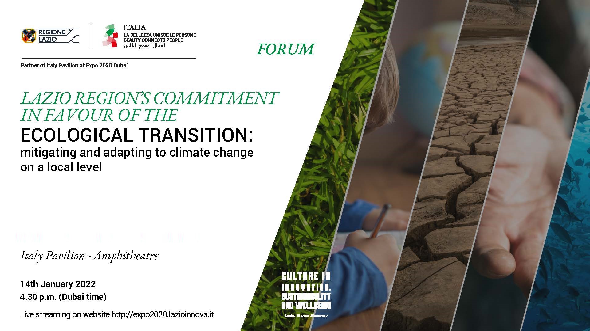 Forum – “Lazio Region’s commitment to ecological transition: mitigation and adaptation for climate change on a local scale”